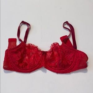 red lace victoria's secret unlined bra